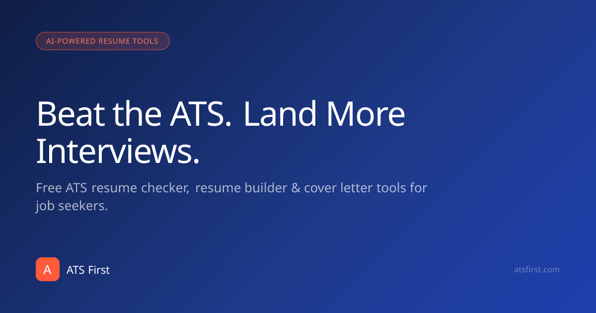 ATS First | Free Resume Checker & ATS Optimization Tool